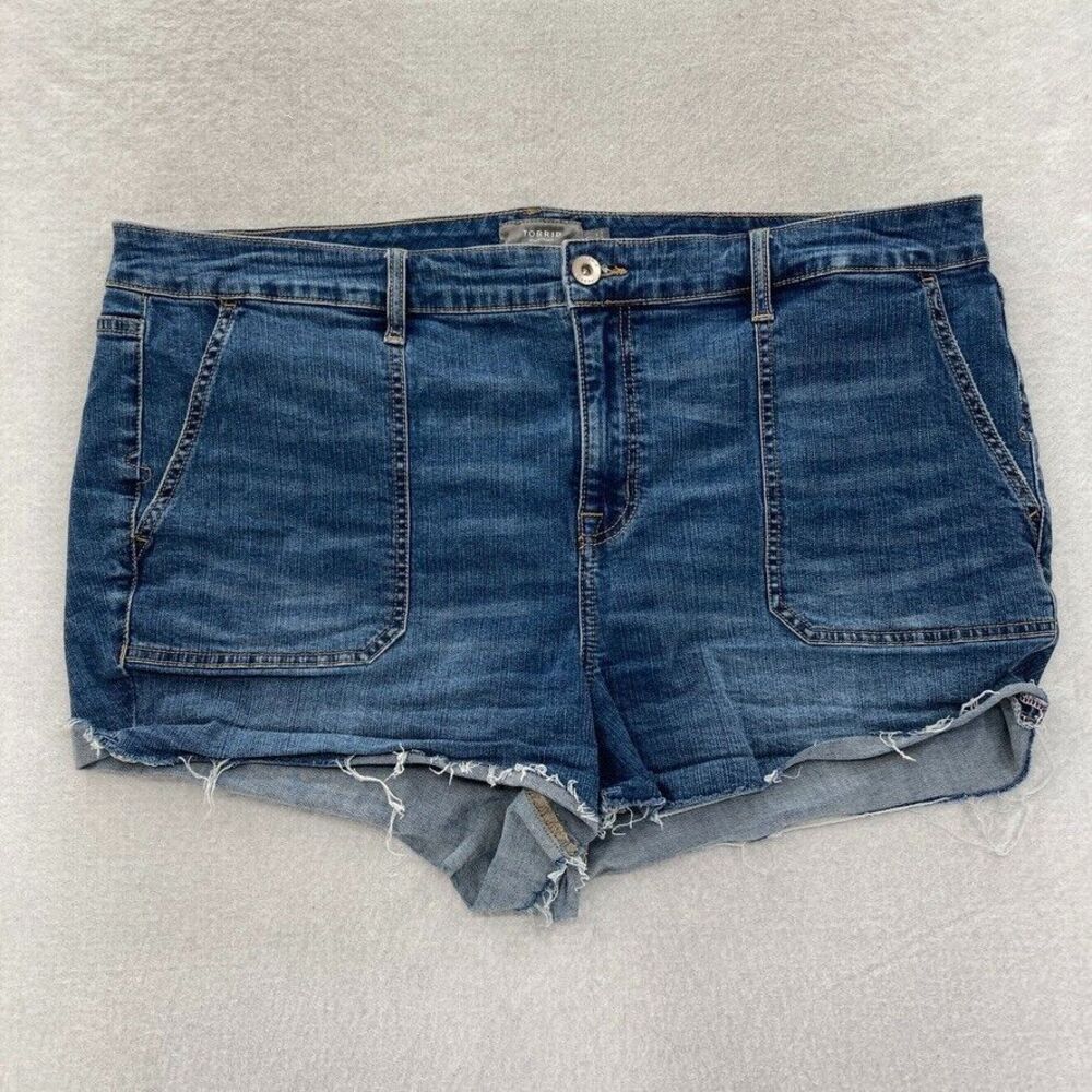 Torrid Shorts Women's Plus 20 Medium Wash Blue Stretch Denim High Rise 2" Inseam